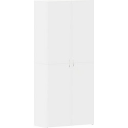 vidaXL Παπουτσοθήκη Ξύλινη Λευκή M80xΠ35.5xY180cm 3333836