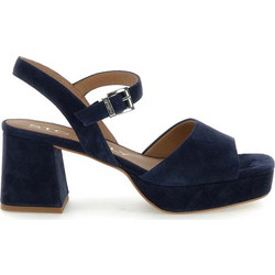 Stonefly Γυναικεία Πέδιλα Suede Navy Μπλε με Χοντρό Χαμηλό Τακούνι και Φιάπα 222516-1D8