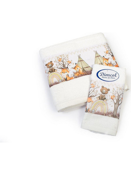 Dimcol Forest Animals 335 Σετ Βρεφικές Πετσέτες 2τμχ 400gr/m²