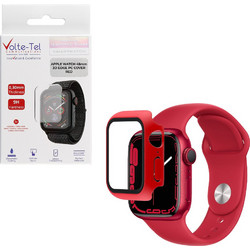 Volte-Tel Πλαστική Θήκη Tempered Glass για Apple Watch 7 45mm Κόκκινη