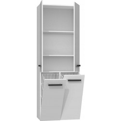 Topeshop Nel DD 2K Ντουλάπι Μπάνιου Δαπέδου Ξύλινο Λευκό Γυαλιστερό
