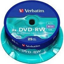 Verbatim 43639 Εγγράψιμα DVD-RW 4x 4.7GB Cake Box 25τμχ
