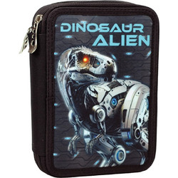 Back Me UP Dinosaur Alien Κασετίνα Γεμάτη με 2 Θήκες Μαύρη 357-27100