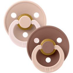BIBS Colour Πιπίλες Καουτσούκ 0m+ Blush Woodchuck 2τμχ