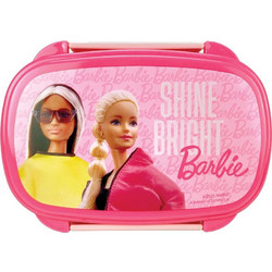Gim Barbie Πλαστικό Παιδικό Σετ Δοχείο Φαγητού 2 Σχέδια 600ml