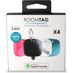 Boompods BoomTag Rechargeable Anti-Lost Tracker Apple Find My 4 Pack