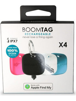 Boompods BoomTag Rechargeable Anti-Lost Tracker Apple Find My 4 Pack