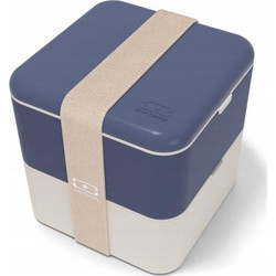 Monbento Bento Δοχείο Φαγητού Πλαστικό Μπλε Λευκό