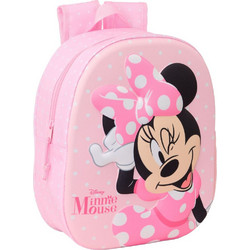 Safta 3D Minnie Mouse Σχολική Τσάντα Πλάτης Νηπιαγωγείου Ροζ 622551890