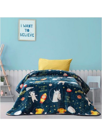 Nima Παιδική Κουβέρτα Βελουτέ Space Adventure 160x220 Navy Μπλε