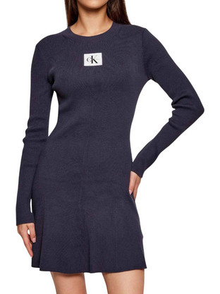 Calvin Klein Mini Καθημερινό Φόρεμα Ριπ Navy Μπλε LV047D307G-VEK