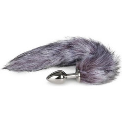 EasyToys Fox Tail Plug No 6 Πρωκτική Σφήνα Tail Plug Ασημί Γκρι