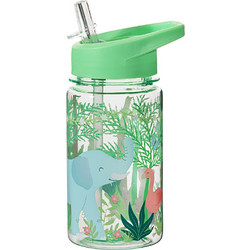 Sass & Belle Jungle Friends Παιδικό Παγούρι Πλαστικό BPA Free με Καλαμάκι Διαφανές Πράσινο 400ml