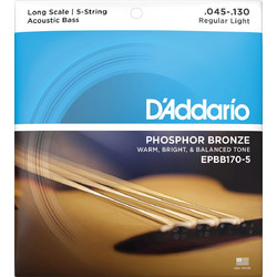 D'Addario EPBB170-5 Σετ 5 Χορδές Ακουστικού Μπάσου Phosphor Bronze 45-100" Normal Tension