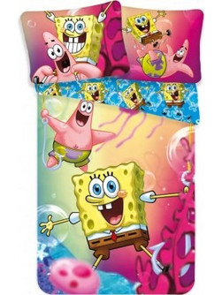 SpongeBob Σετ Παιδική Παπλωματοθήκη Μονή Βαμβακερή 140x200 Φούξια