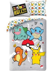 Halantex Pokemon Rule Σετ Παιδική Παπλωματοθήκη Μονή Microfiber 140x200 Γκρι