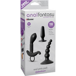 Pipedream Anal Fantasy Party Σετ Πρωκτικές Σφήνες Μαύρες 3τμχ