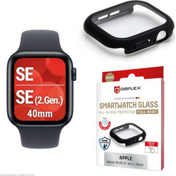 Displex Πλαστική Θήκη με Προστασία Οθόνης για Apple Watch 4 / 5 / 6 / 7 / 8 / 9 / SE 40mm Μαύρη