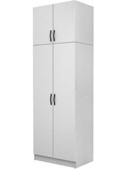 Megapap Δίφυλλη Ντουλάπα Ρούχων Vivian με Πατάρι Λευκή 80x51.8x240cm GP100-0108,1