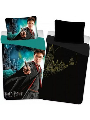 Brandmac Harry Potter Σετ Παιδική Παπλωματοθήκη Μονή Φωσφοριζέ 140x200 Πετρόλ