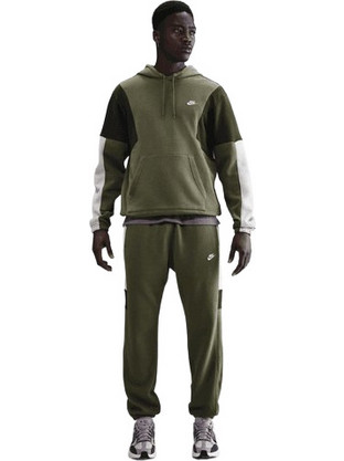Nike Ανδρικό Σετ Φόρμας Fleece με Λάστιχο Χακί HV1165-222