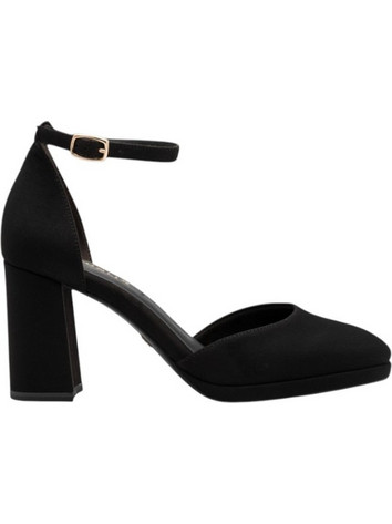 Tamaris Γόβες Suede με Χοντρό Ψηλό Τακούνι Λουράκι & Φιάπα Μαύρες 1-22463-45-001