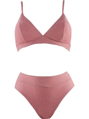 Gsecret Bikini Set Τριγωνάκι Ψηλόμεσο Ροζ WX197-6324