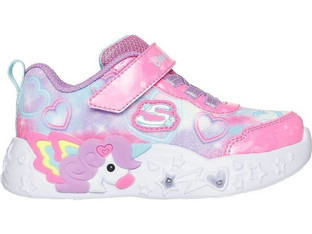 Skechers Παιδικά Sneakers με Φωτάκια Ροζ Γαλάζια 303064N-PKMT