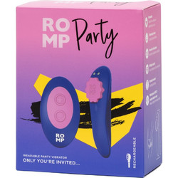 Romp Party Wearable Panty Κλειτοριδικός Δονητής για Ζευγάρια με Τηλεχειριστήριο Μπλε