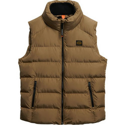 Superdry Αμάνικο Ανδρικό Μπουφάν Puffer Μπεζ M5012288A-5CS