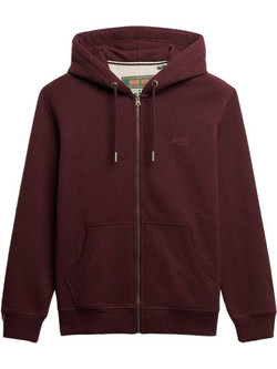 Superdry Ανδρική Ζακέτα Φούτερ με Κουκούλα και Φερμουάρ Μπορντό M2014128A-I1M