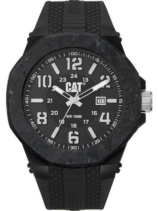 CAT Carbon Crush Ανδρικό Ρολόι με Μαύρο Καουτσούκ Λουράκι LV.161.21.132