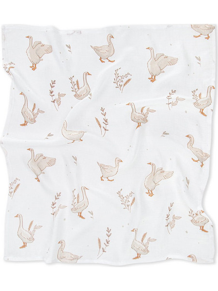 Colorstories Happy Goose Πάνα Αγκαλιάς από Μουσελίνα Λευκή 75x75cm