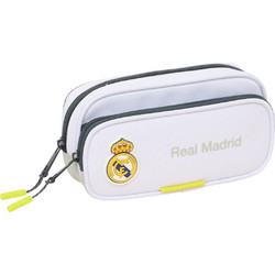 Safta CF Real Madrid Κασετίνα Βαρελάκι με 2 Θήκες Λευκή 812554602