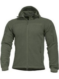 Pentagon Ανδρική Ζακέτα Fleece με Κουκούλα και Φερμουάρ Χακί K08026