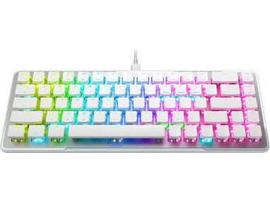 Roccat Vulcan II Mini Μηχανικό Gaming Πληκτρολόγιο 65% με Titan II Optical Red Διακόπτες RGB White
