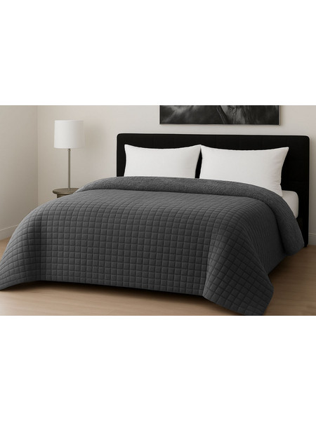Le Blanc Κουβερτοπάπλωμα Υπέρδιπλο 220x240 Rib Cut Dark Grey