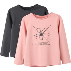 Zippy Σετ Παιδικά T-Shirt Μακρυμάνικα Ροζ Ανθρακί 31075511038