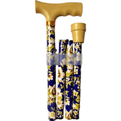 Medical Brace Blue Floral Μπαστούνι Μονόποδο Αλουμινίου Σπαστό 83-95cm MB.HC0363