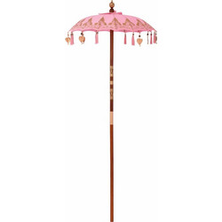 Ομπρέλα Κήπου Στρογγυλή Ξύλινη Ροζ 95cm 42006468