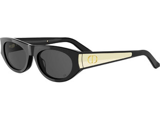 Dior B2I 10A0 Γυναικεία Γυαλιά Ηλίου Οβάλ Κοκάλινα Μαύρα με Μαύρο Φακό