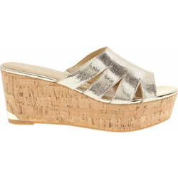 Nine West Καλοκαιρινές Γυναικείες Πλατφόρμες Ψηλές Χρυσές VICTORIALE-710