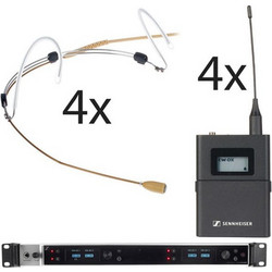 Sennheiser EW-DX HSPE 4 Dante R1-9 Σετ 4 Ασύρματα Χειλόφωνα XLR