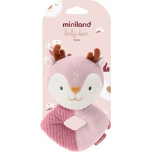 Miniland Baby Deer Υφασμάτινη Κουδουνίστρα Κρίκος