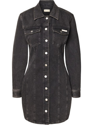 Calvin Klein Mini Καθημερινό Φόρεμα Σεμιζιέ Τζιν Μαύρο LV047D775G-846