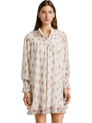 Pepe Jeans Mini Καθημερινό Φόρεμα Εκρού PL9537707-805