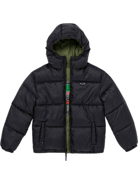 Volcom Παιδικό Μπουφάν Χειμωνιάτικο Puffer Αντιανεμικό Μαύρο Χακί C1732400-BLK