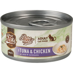 FISI Pure Meat Adult with Tuna & Chicken in Gravy 80gr