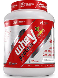 Immortal Nutrition Whey & Creatine Unflavoured Πρωτεΐνη Ορού Γάλακτος Γράμμωσης 1kg