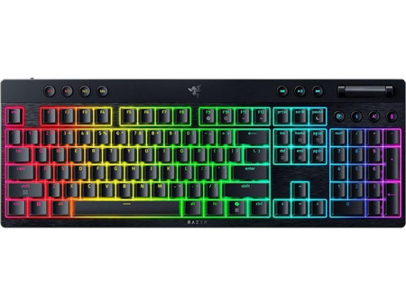 Razer BlackWidow V4 Low Profile HyperSpeed Ασύρματο Μηχανικό Gaming Πληκτρολόγιο με Razer Orange Διακόπτες RGB Black